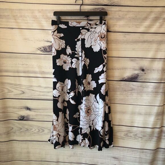 Apt. 9 Black & White Floral Midi Button Dress XXL - Picture 4 of 9